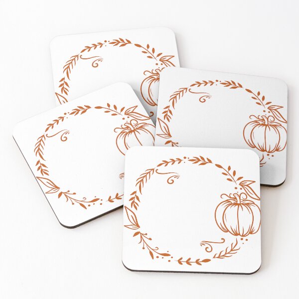 Item preview, Rustic Autumn Pumpkin Wreath Line Art — Terracotta Fall Botanical Frame designed and sold by LYAN-STORE.