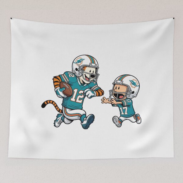 Item preview, Calvin And Hobbes Playing Football Fan Miami Dolphins Team designed and sold by DamianRoy88.