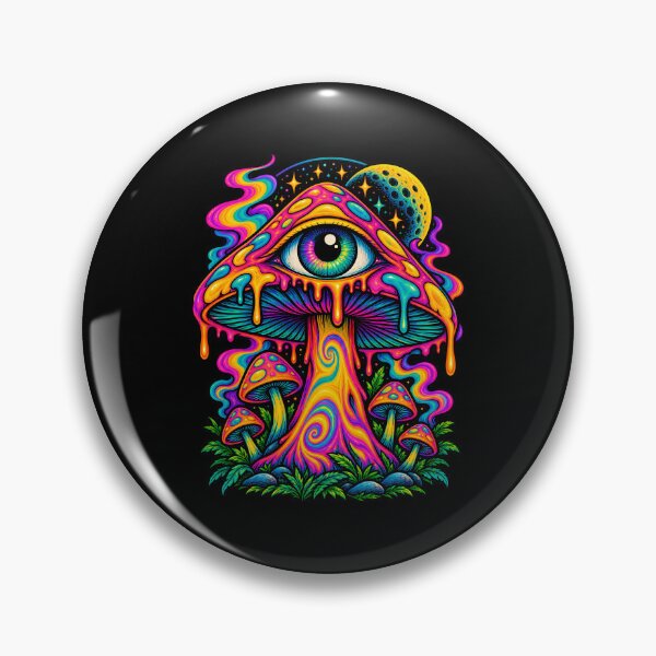 Item preview, Mystical Psychedelic Mushroom with All-Seeing Eye and Vibrant Neon Drips designed and sold by potseed21.
