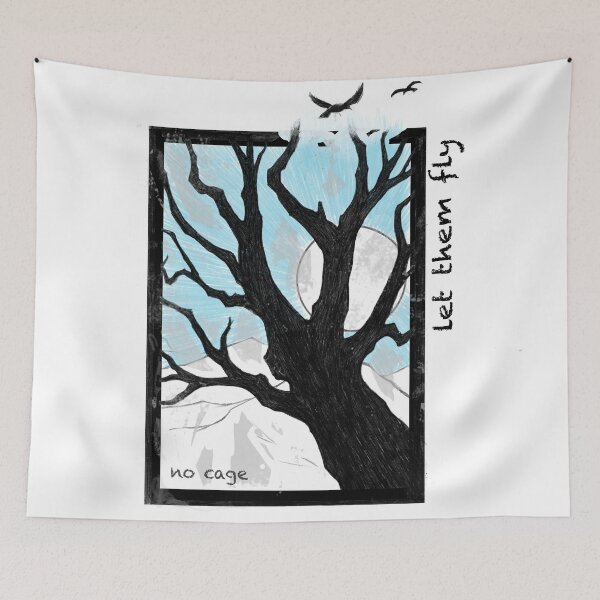 Item preview, Freedom Has No Frame – Dark Side Tree and Flying Birds designed and sold by FromtheEast.
