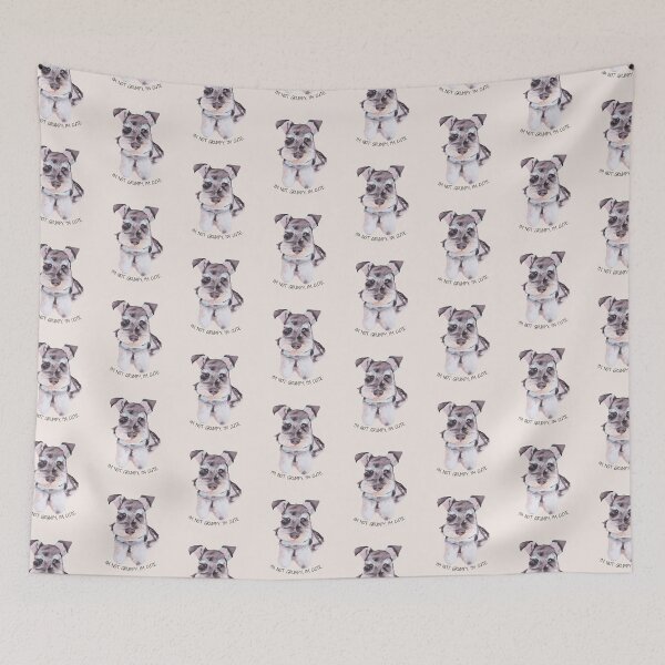 Item preview, Black and silver schnauzer designed and sold by viviwildpaint.
