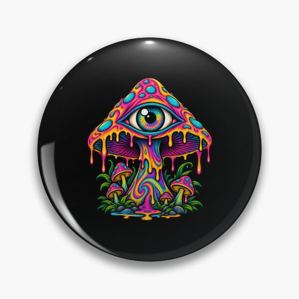 Item preview, Surreal Psychedelic Mushroom with All-Seeing Eye in Vibrant Drip Art Style designed and sold by potseed21.