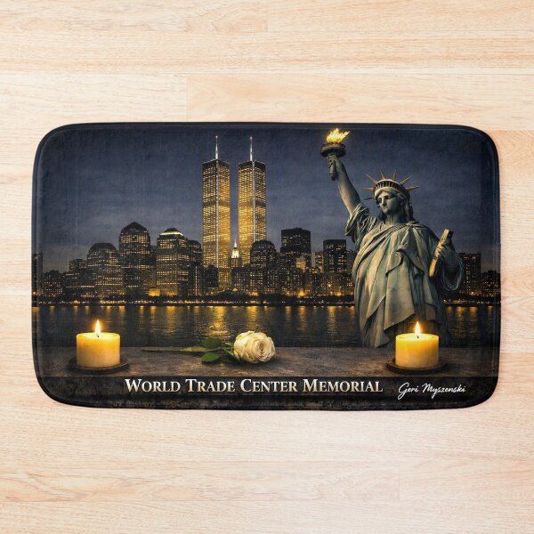 Item preview, World Trade Center Memorial Tribute – Twin Towers & Statue of Liberty Remembrance Art designed and sold by The Art Queen Of Michigan .