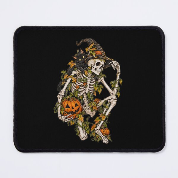 Item preview, Halloween Skeleton & Black Cat designed and sold by JOHN44ART.