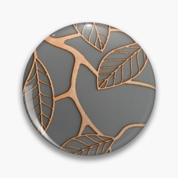 Item preview, Metallic Copper Leaves Outline Pattern — Modern Metallic Botanical Filigree Grey Background designed and sold by LYAN-STORE.