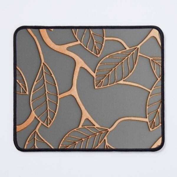 Item preview, Metallic Copper Leaves Outline Pattern — Modern Metallic Botanical Filigree Grey Background designed and sold by LYAN-STORE.