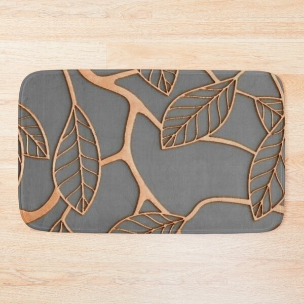 Item preview, Metallic Copper Leaves Outline Pattern — Modern Metallic Botanical Filigree Grey Background designed and sold by LYAN-STORE.