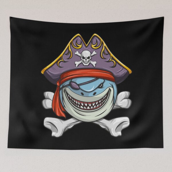 Item preview, Pirate Shark Funny Cross Bones Halloween Costume Comfort Colors designed and sold by KatieThomShop.