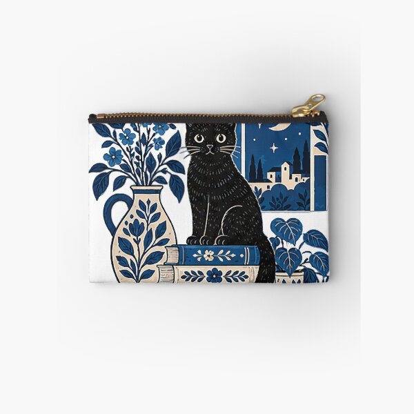 Item preview, Black Cat Moonlit Window Illustration designed and sold by Gold Turtle  Lina.