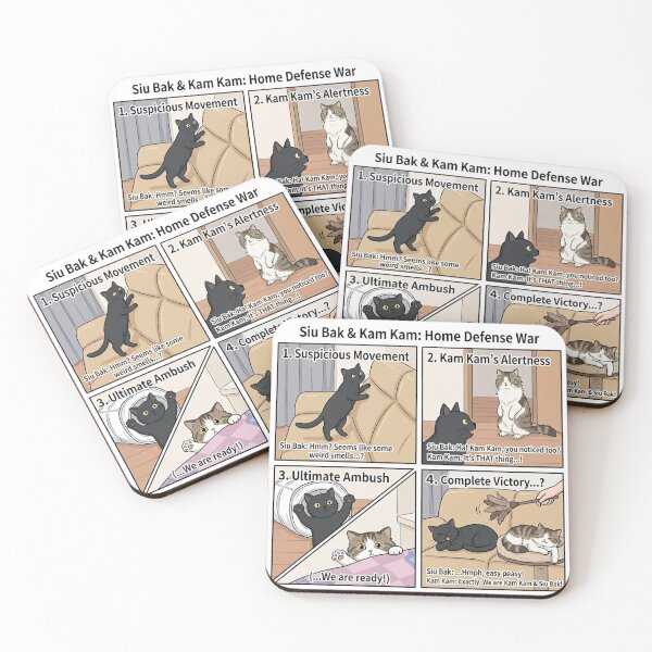 Item preview, Siu Bak & Kam Kam: Home Defense War Funny Cat Comic designed and sold by PetalsPaws.