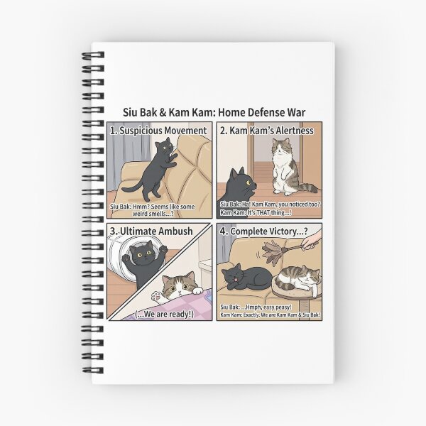 Item preview, Siu Bak & Kam Kam: Home Defense War Funny Cat Comic designed and sold by PetalsPaws.