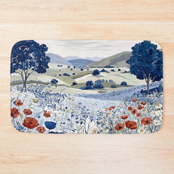 Item preview, Retro Mountain With Trees, Flowers and Gardening, Gustav Klimt Flower Garden, Floral, Digital Art Illustration designed and sold by Matt_Smith.