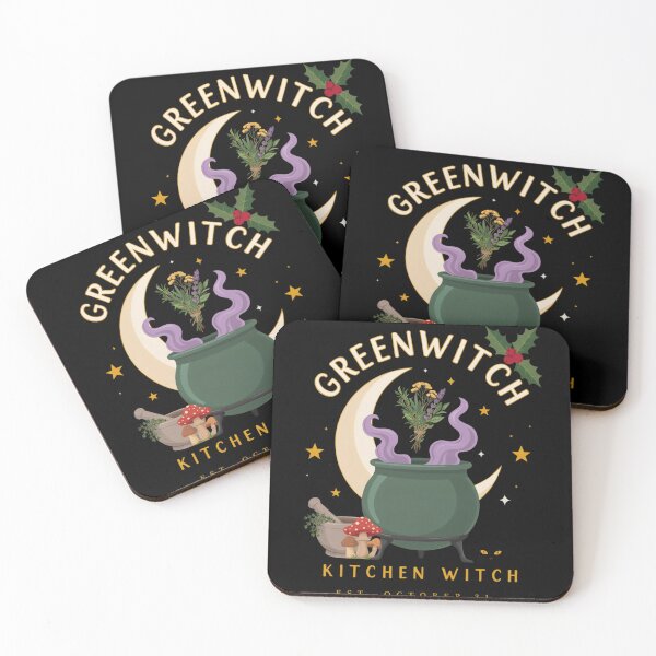 Item preview, Greenwitch Kitchen Witch Cauldron Halloween Design Graphic Tee v4 designed and sold by DarylWelsh2024.