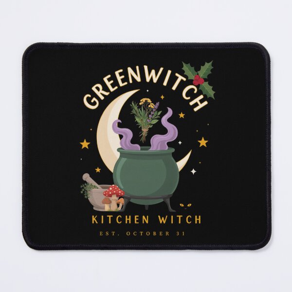Item preview, Greenwitch Kitchen Witch Cauldron Halloween Design Graphic Tee v4 designed and sold by DarylWelsh2024.