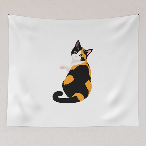 Item preview, Calico Cat Sitting Illustration designed and sold by OlyvieArt.