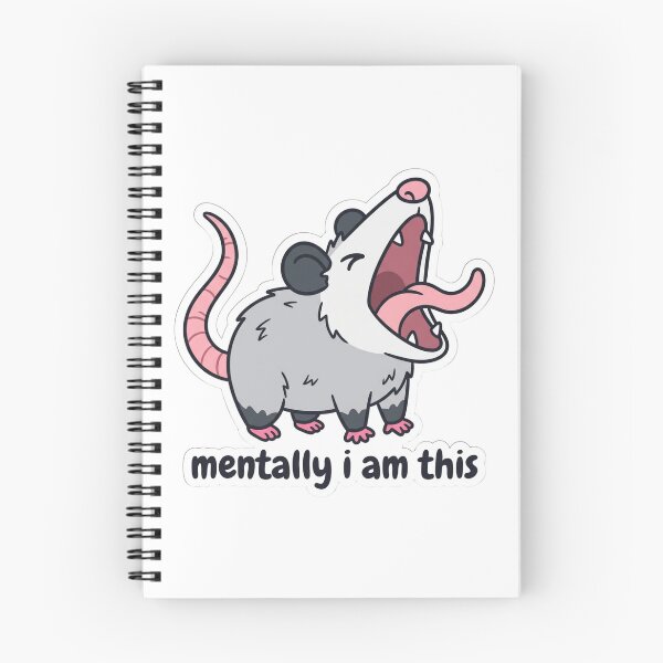 Item preview, Mentally I Am This Screaming Opossum Funny Chaotic Possum Mental Health Meme Quote designed and sold by raedattia.