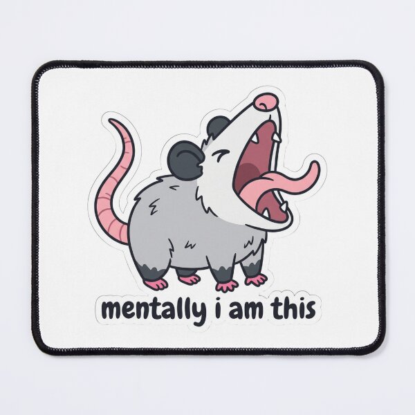 Item preview, Mentally I Am This Screaming Opossum Funny Chaotic Possum Mental Health Meme Quote designed and sold by raedattia.