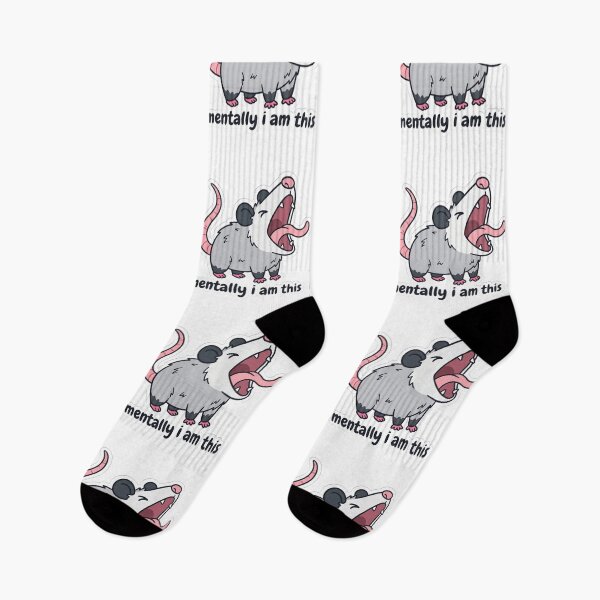 Item preview, Mentally I Am This Screaming Opossum Funny Chaotic Possum Mental Health Meme Quote designed and sold by raedattia.