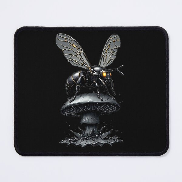 Item preview, Cybernetic Hornet - Carbon Fiber & Titanium Techwear Emblem designed and sold by Shift-Bloom.