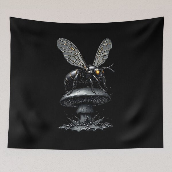 Item preview, Cybernetic Hornet - Carbon Fiber & Titanium Techwear Emblem designed and sold by Shift-Bloom.