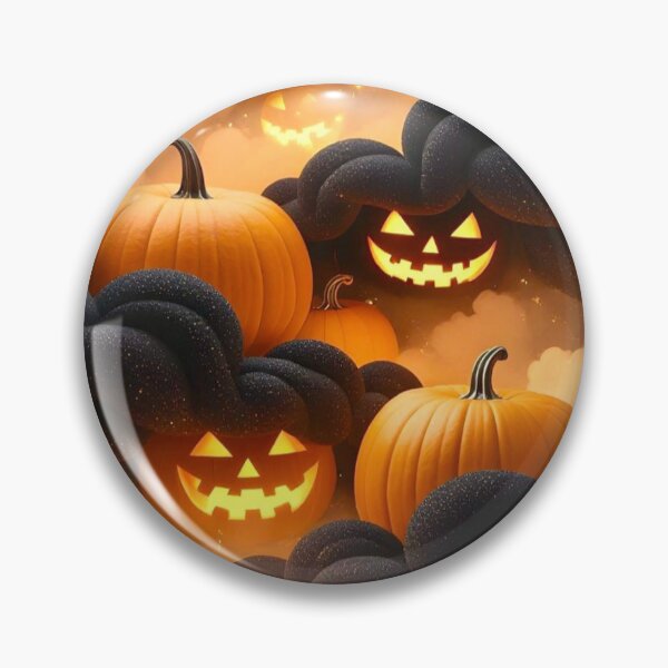 Item preview, Spooky Glowing Jack O Lanterns in Dark Clouds — Dramatic Halloween Sky Pattern designed and sold by LYAN-STORE.
