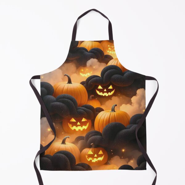 Item preview, Spooky Glowing Jack O Lanterns in Dark Clouds — Dramatic Halloween Sky Pattern designed and sold by LYAN-STORE.