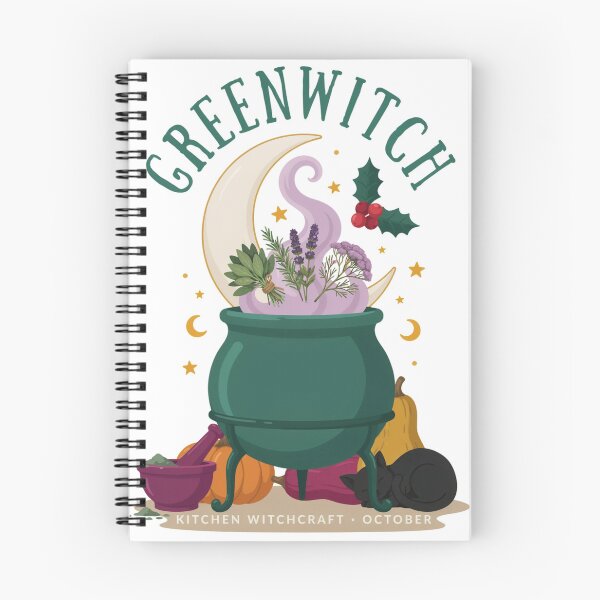 Item preview, Greenwitch Kitchen Witch Cauldron Halloween Design Graphic Tee v6 designed and sold by DarylWelsh2024.