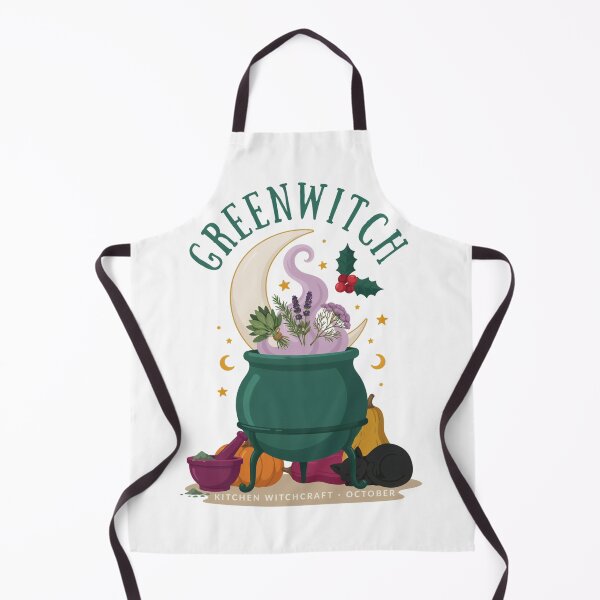 Item preview, Greenwitch Kitchen Witch Cauldron Halloween Design Graphic Tee v6 designed and sold by DarylWelsh2024.