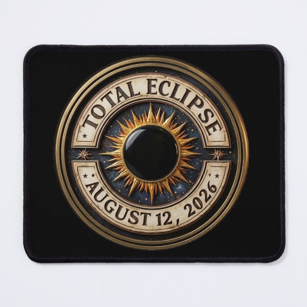 Item preview, Vintage Circle Total Solar Eclipse Commemorative August 12 2026 Celestial Sun Emblem Astrological Art. designed and sold by Giulivo Store Graphic.