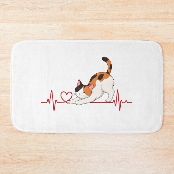 Item preview, Cat Heartbeat EKG Line with Heart Design designed and sold by Dmo3HarkoArt.