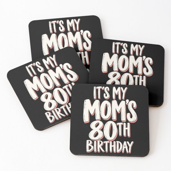 Item preview, mom's 80th birthday retro celebration quote designed and sold by ROUX-ART.