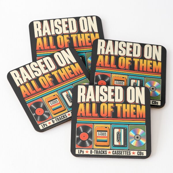 Item preview, Raised On All of Them Vintage Music Lover Retro Cassette T-Shirt – Nostalgic Music Gift Graphic designed and sold by Trendably.