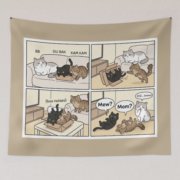 Item preview, Cats and Box Chaos: Siu Bak, Kam Kam & BB Comic designed and sold by PetalsPaws.