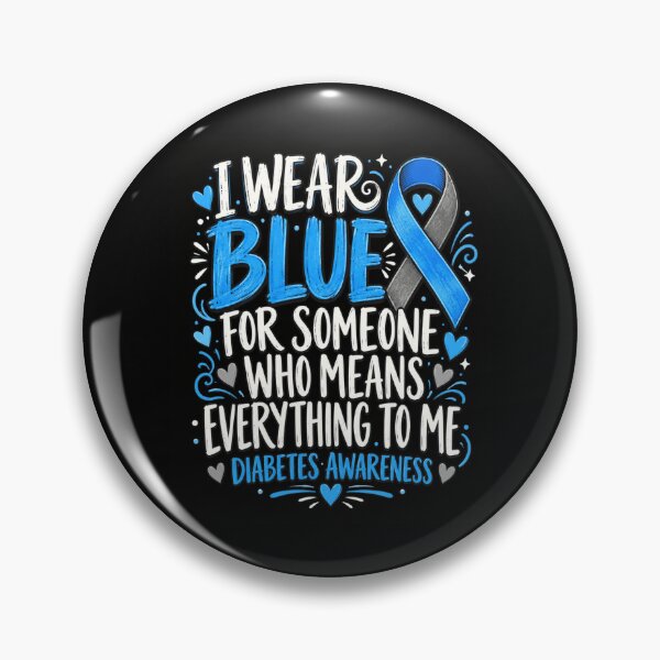 Item preview, Diabetes Awareness I Wear Blue Ribbon Support Quote designed and sold by ROUX-ART.