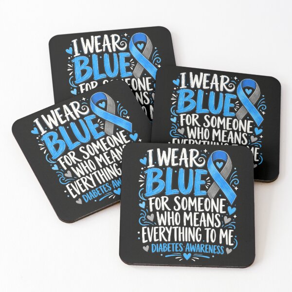 Item preview, Diabetes Awareness I Wear Blue Ribbon Support Quote designed and sold by ROUX-ART.