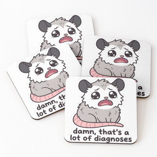 Item preview, That's A Lot Of Diagnoses Crying Possum Funny Mental Health Chronic Illness Quote designed and sold by raedattia.