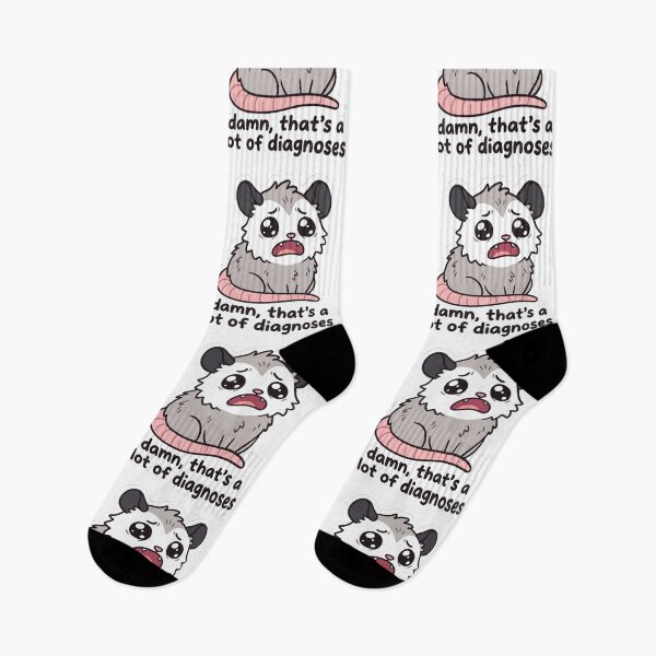 Item preview, That's A Lot Of Diagnoses Crying Possum Funny Mental Health Chronic Illness Quote designed and sold by raedattia.