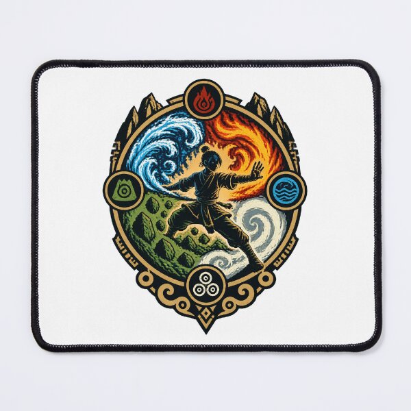 Item preview, Elemental Bending Art Inspired by Avatar – Fire, Water, Earth, and Air Powers Design designed and sold by Milk McLactose.