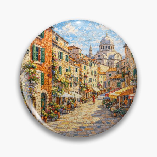 Item preview, Sibenik, Croatia – a painting of a summer day in this beautiful European city. designed and sold by GalleryKauffeld.