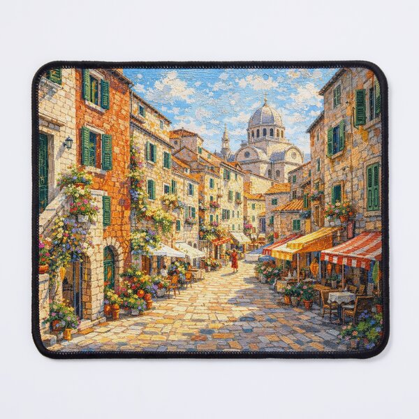 Item preview, Sibenik, Croatia – a painting of a summer day in this beautiful European city. designed and sold by GalleryKauffeld.