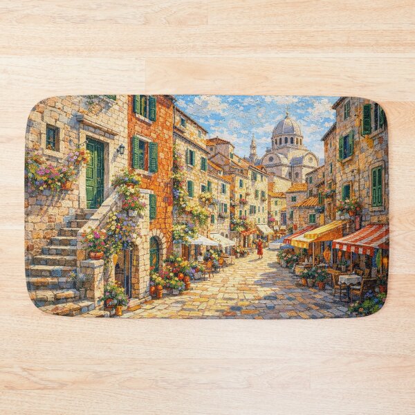 Item preview, Sibenik, Croatia – a painting of a summer day in this beautiful European city. designed and sold by GalleryKauffeld.