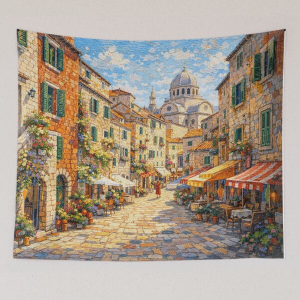 Item preview, Sibenik, Croatia – a painting of a summer day in this beautiful European city. designed and sold by GalleryKauffeld.