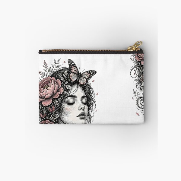 Item preview, Bloom In Silence Peony Female Portrait Graphic designed and sold by InkDriveStudio.