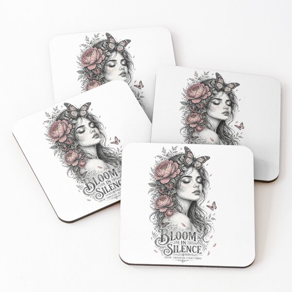 Item preview, Bloom In Silence Peony Female Portrait Graphic designed and sold by InkDriveStudio.