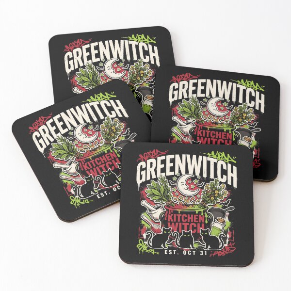 Item preview, Greenwitch Kitchen Witch Cauldron Halloween Design Graphic Tee v7 designed and sold by DarylWelsh2024.
