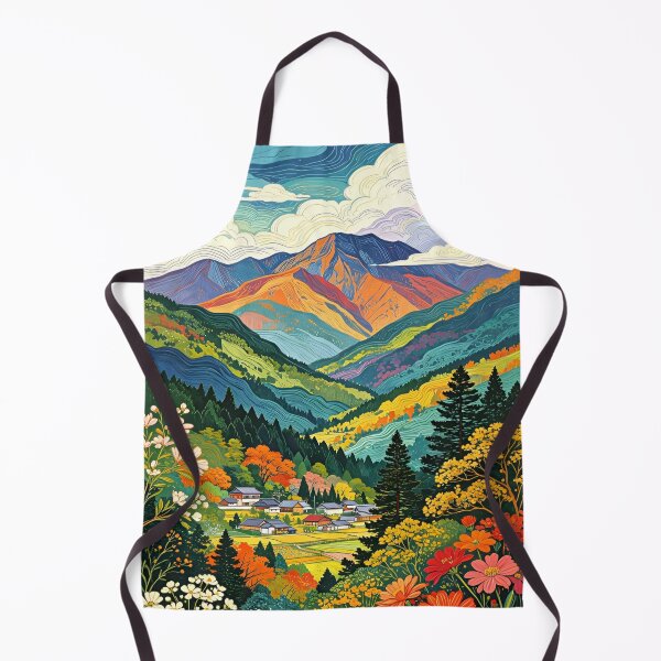 Item preview, Retro Mountain With Trees, Flowers and Gardening, Gustav Klimt Flower Garden, Floral, Digital Art Illustration designed and sold by Matt_Smith.
