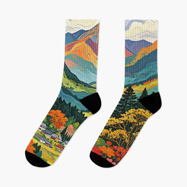 Item preview, Retro Mountain With Trees, Flowers and Gardening, Gustav Klimt Flower Garden, Floral, Digital Art Illustration designed and sold by Matt_Smith.