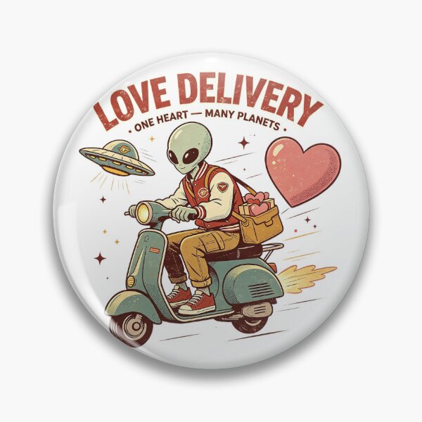 Item preview, Funny Love Delivery Alien Scooter Space   designed and sold by NatalieJeans.