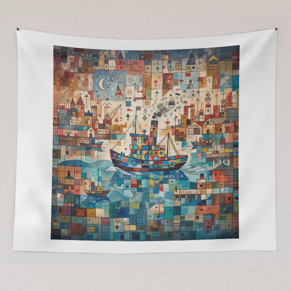 Item preview, Tug boat Abstract Art designed and sold by Home Decor Art.