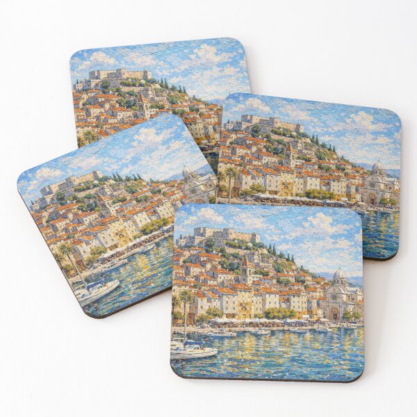 Item preview, Sibenik, Croatia – a painting of a summer day in this beautiful European city. designed and sold by GalleryKauffeld.